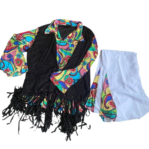 Outta Sight 60s Hippie Costume Multicolor Halloween Pants Men 2XL - Picture 3 of 5